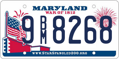 MD license plate 9BM8268