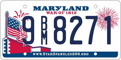 MD license plate 9BM8271