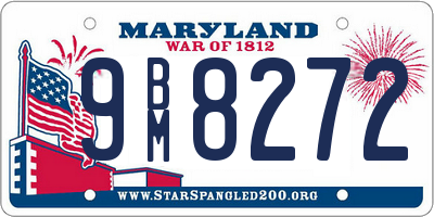 MD license plate 9BM8272