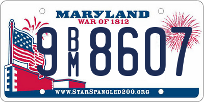 MD license plate 9BM8607
