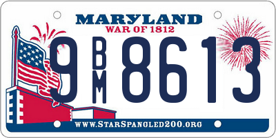 MD license plate 9BM8613