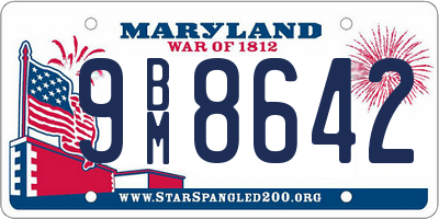 MD license plate 9BM8642