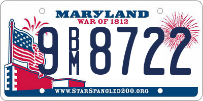 MD license plate 9BM8722