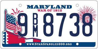MD license plate 9BM8738