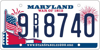 MD license plate 9BM8740