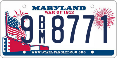 MD license plate 9BM8771