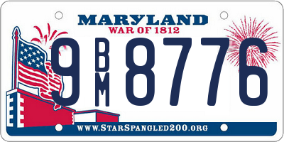 MD license plate 9BM8776