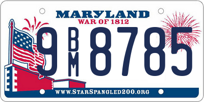 MD license plate 9BM8785