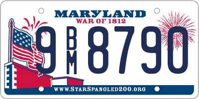 MD license plate 9BM8790