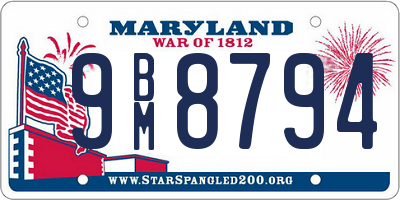 MD license plate 9BM8794