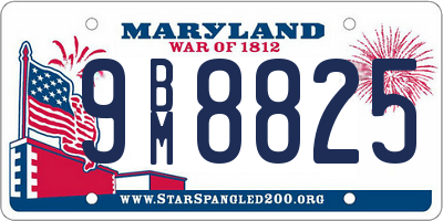 MD license plate 9BM8825