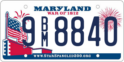 MD license plate 9BM8840