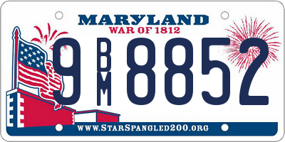 MD license plate 9BM8852