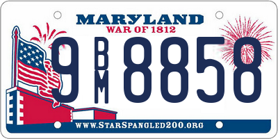 MD license plate 9BM8858