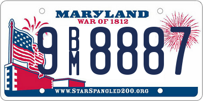 MD license plate 9BM8887