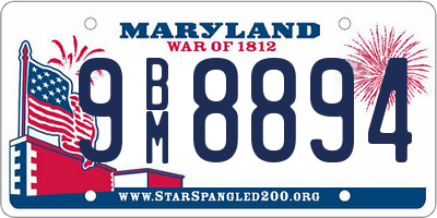 MD license plate 9BM8894