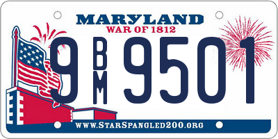 MD license plate 9BM9501