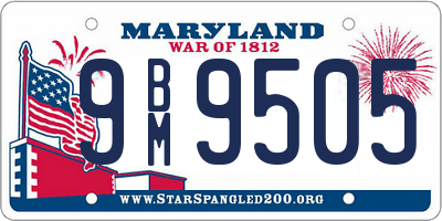 MD license plate 9BM9505