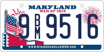 MD license plate 9BM9516