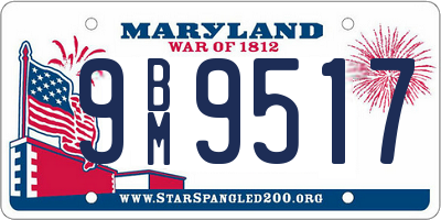 MD license plate 9BM9517