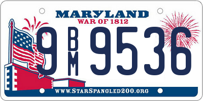 MD license plate 9BM9536
