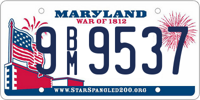 MD license plate 9BM9537