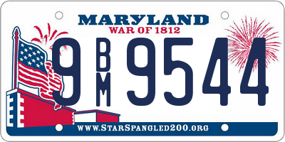 MD license plate 9BM9544