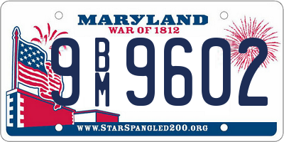 MD license plate 9BM9602
