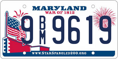 MD license plate 9BM9619