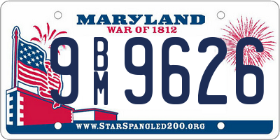 MD license plate 9BM9626