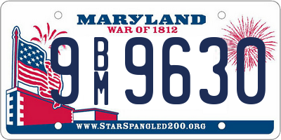 MD license plate 9BM9630