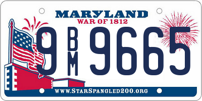 MD license plate 9BM9665