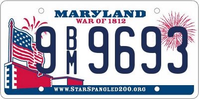 MD license plate 9BM9693