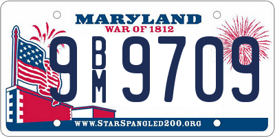 MD license plate 9BM9709