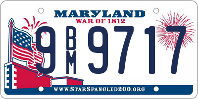 MD license plate 9BM9717
