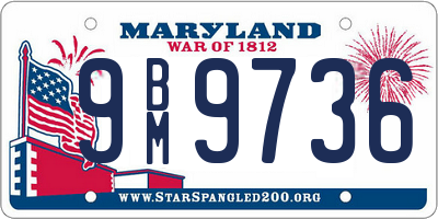 MD license plate 9BM9736