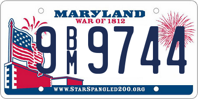 MD license plate 9BM9744