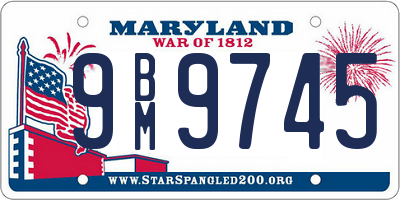 MD license plate 9BM9745