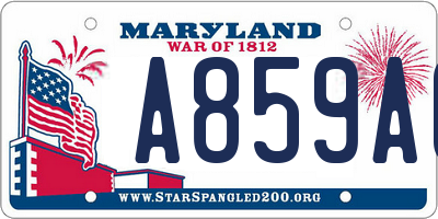 MD license plate A859AG