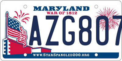 MD license plate AZG8076