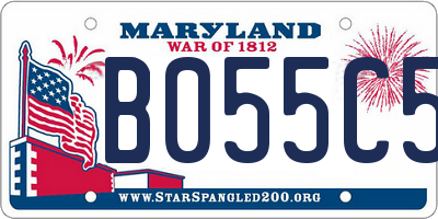 MD license plate B055C5G