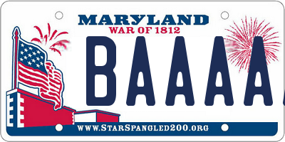 MD license plate BAAAAA