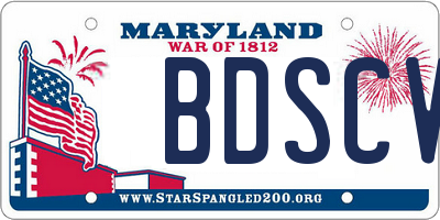 MD license plate BDSCV