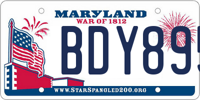 MD license plate BDY895