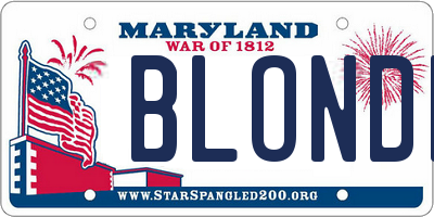 MD license plate BLONDE