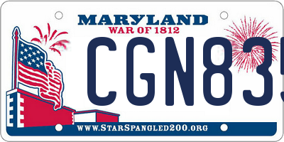 MD license plate CGN835