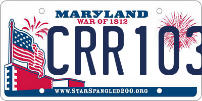 MD license plate CRR1038