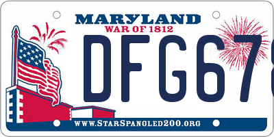 MD license plate DFG678