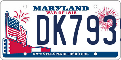 MD license plate DK7939