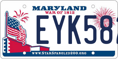 MD license plate EYK582